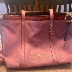 Pink and wine coach tote